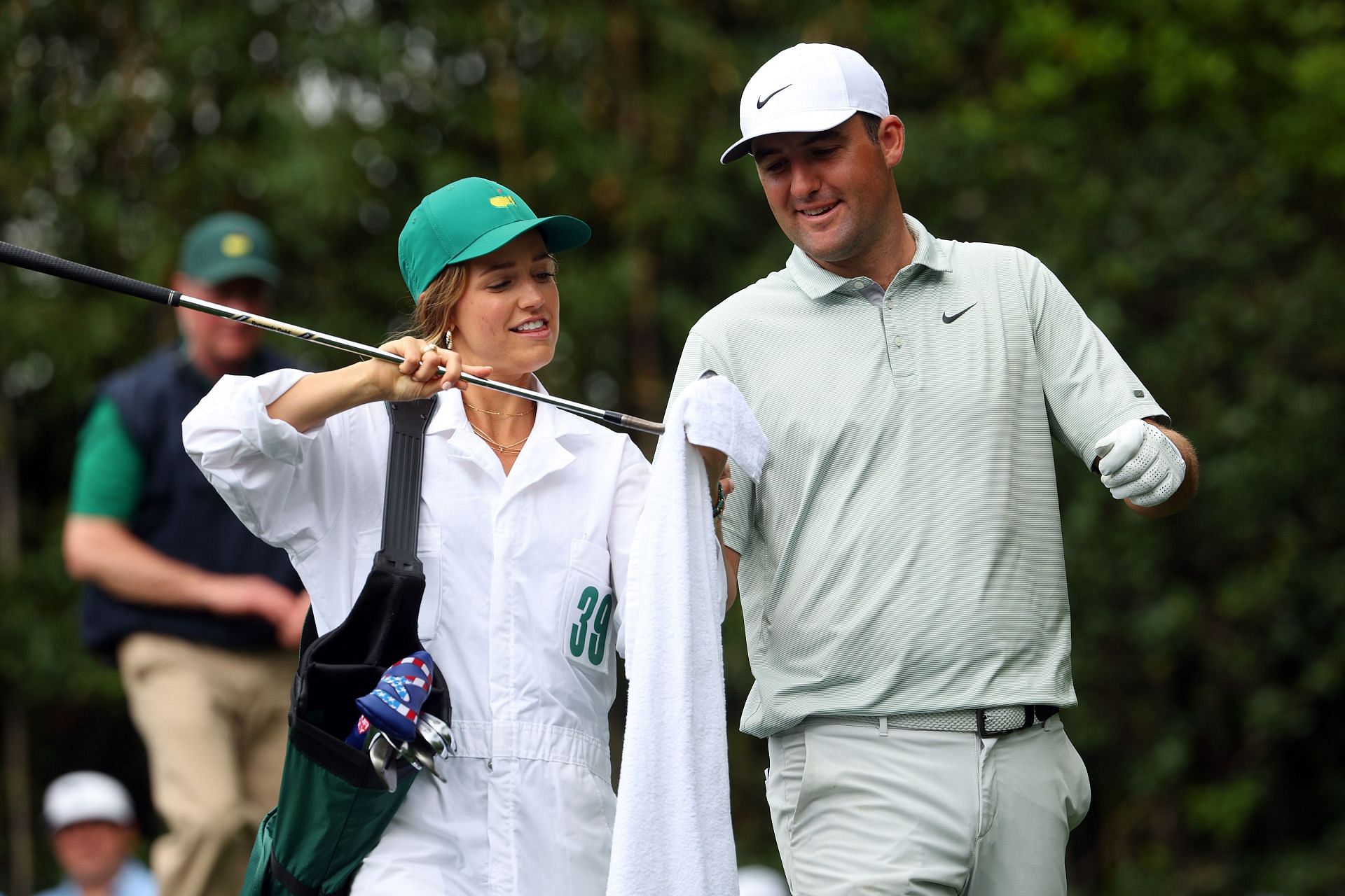 Scottie Scheffler and Meredith at the 2022 Masters (Source: Getty)